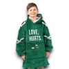 Eagle 1 Love Hurts Football Unisex Blanket Hoodie