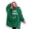 Eagle 1 Love Hurts Football Unisex Blanket Hoodie
