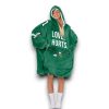 Eagle 1 Love Hurts Football Unisex Blanket Hoodie