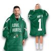 Eagle 1 Love Hurts Football Unisex Blanket Hoodie