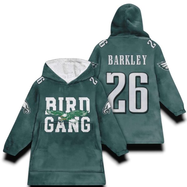 Eagles Bird Gang Barkley 26 Football Unisex Blanket Hoodie