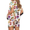 Fast Food Print Pajama Set For Women