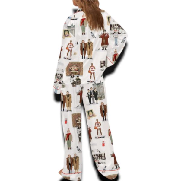 Home Alone Christmas Silky Satin Pajama Set For Women