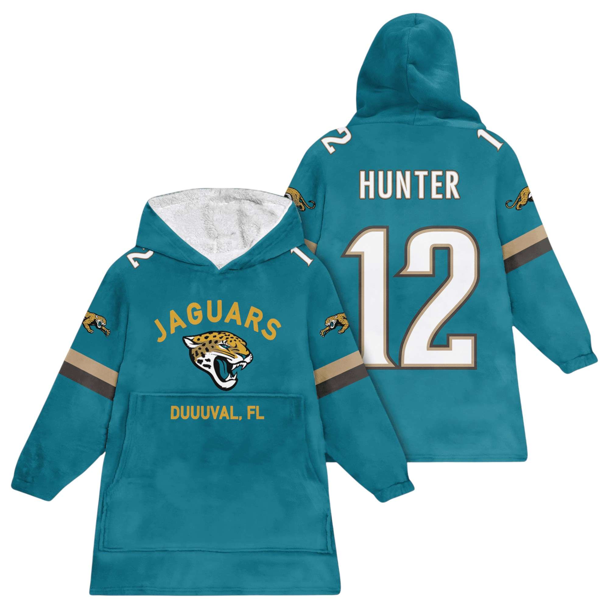 Jaguars Duuuval FL Hunter 12 Football Unisex Blanket Hoodie Jaguars Duuuval FL Hunter 12 Football Unisex Blanket Hoodie