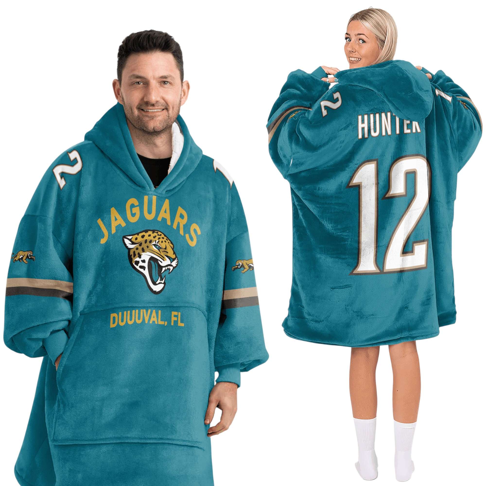 Jaguars Duuuval FL Hunter 12 Football Unisex Blanket Hoodie 2 Jaguars Duuuval FL Hunter 12 Football Unisex Blanket Hoodie
