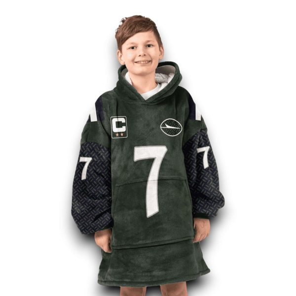 Jets Fields 7 Captain Football Unisex Blanket Hoodie