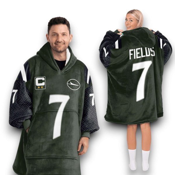 Jets Fields 7 Captain Football Unisex Blanket Hoodie