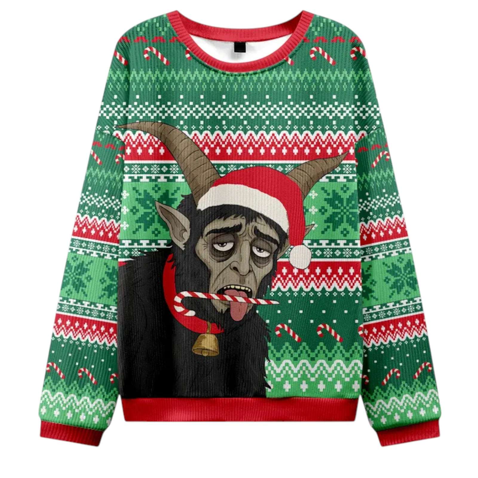 Krampus Bah Humbug Christmas Ugly Sweater 2025