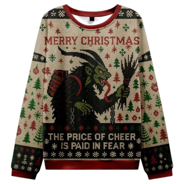 Krampus The Price Of Cheer Is Paid In Fear Christmas Ugly Sweater
