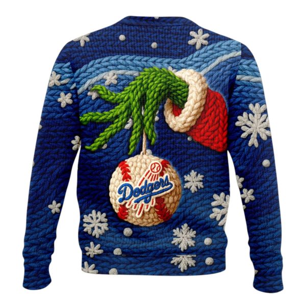 LA Dodgers 143rd Anniversary Grnch Ugly Christmas Sweater 2025