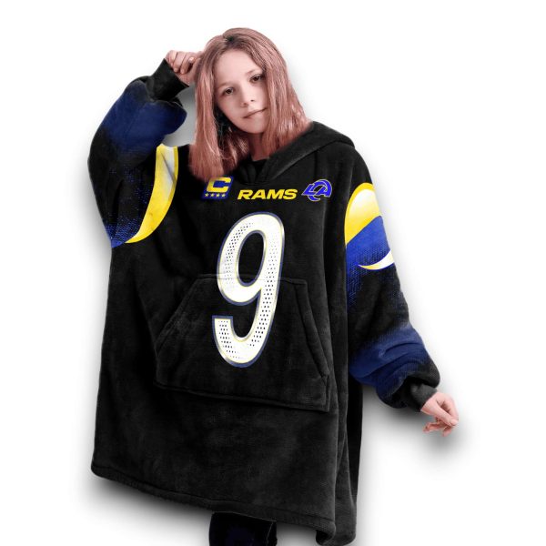 La Rams Stafford 9 Captain Football Unisex Blanket Hoodie 4