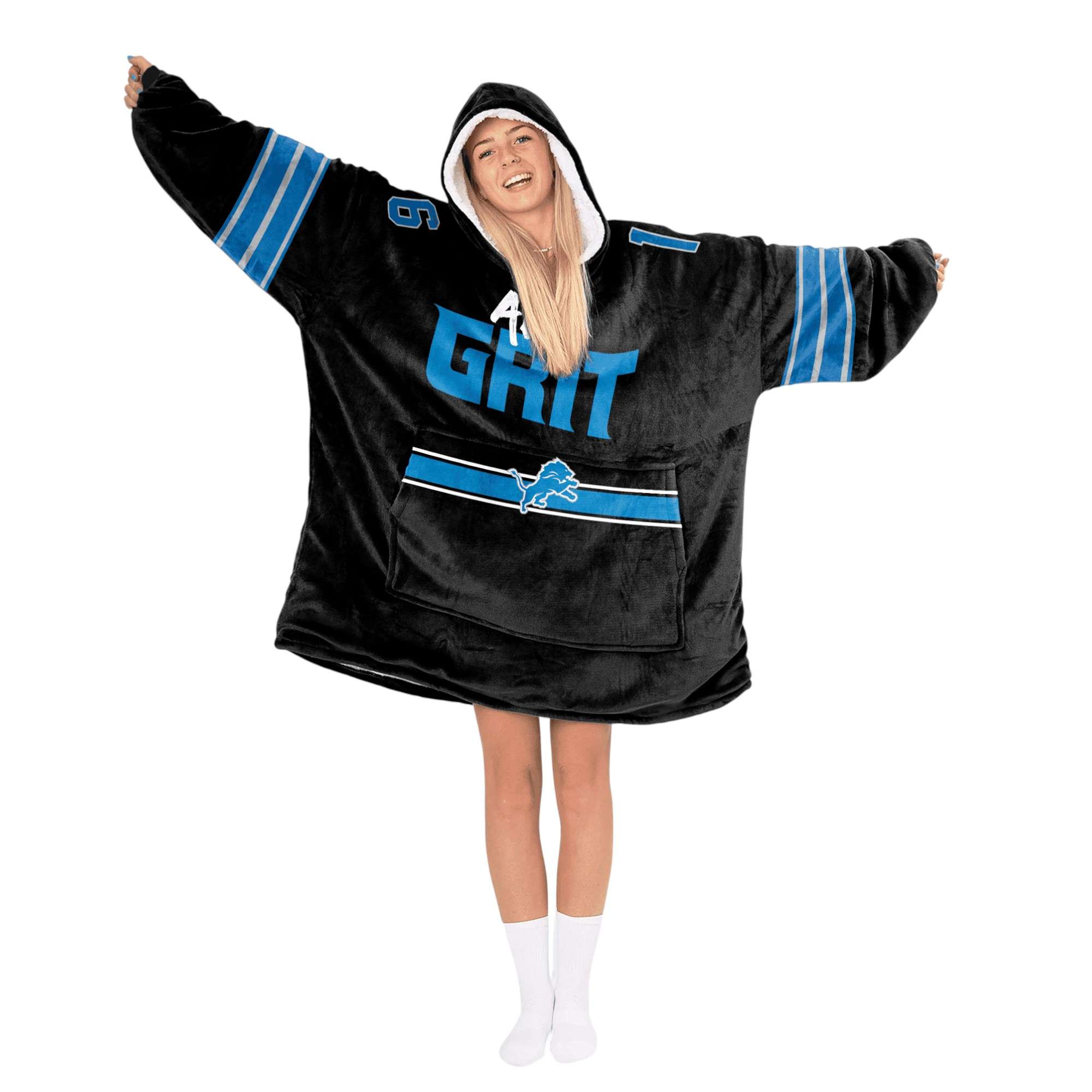 Lions All Grit Goff 16 Football Unisex Blanket Hoodie 3 Lions All Grit Goff 16 Football Unisex Blanket Hoodie
