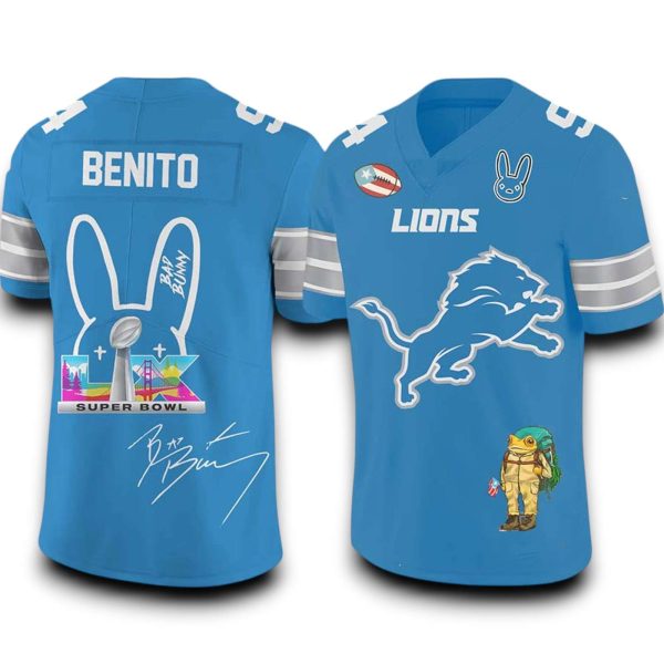 Lions Bad Bunny Super Bowl Football Jersey