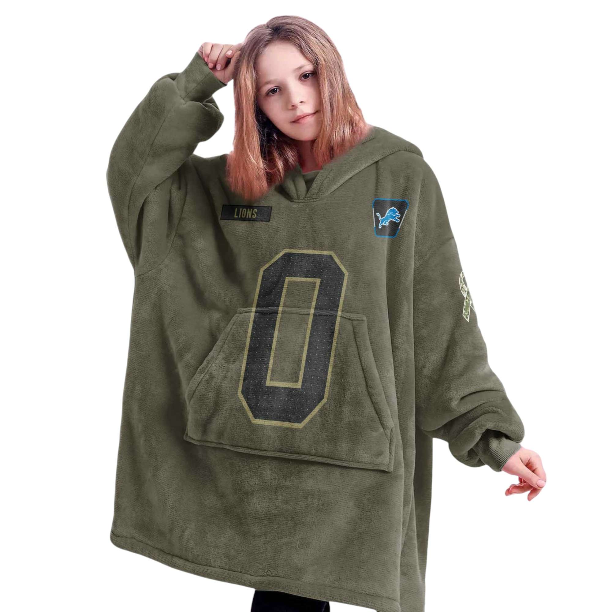 Lions Gibbs 0 Olive Salute To Service Football Unisex Blanket Hoodie 4 Lions Gibbs 0 Olive Salute To Service Football Unisex Blanket Hoodie