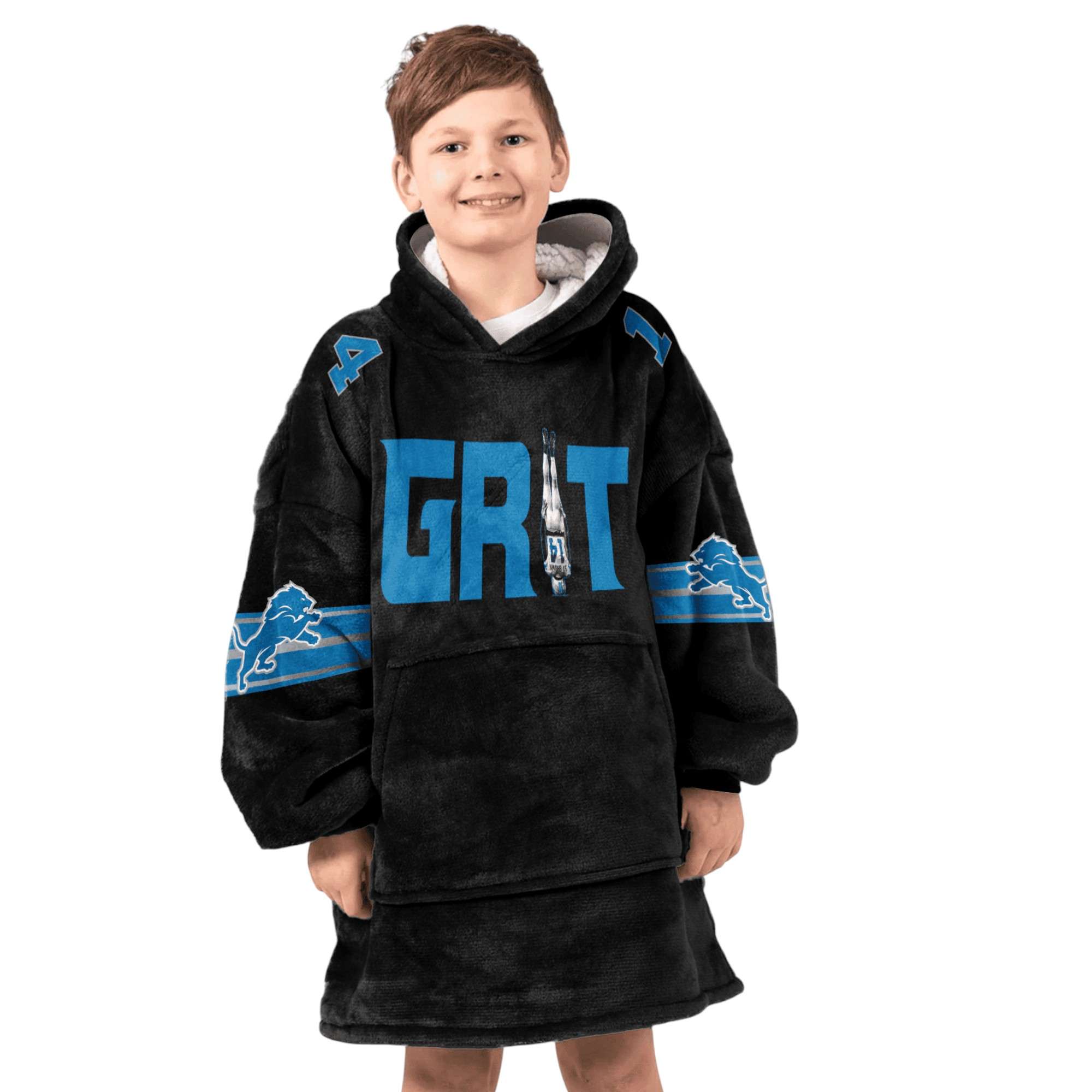 Lions Grit 14 St Brown Football Unisex Blanket Hoodie 6 Lions Grit 14 St Brown Football Unisex Blanket Hoodie