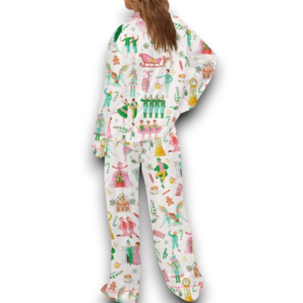 Lovely Nutcracker Christmas Silky Satin Pajama Set