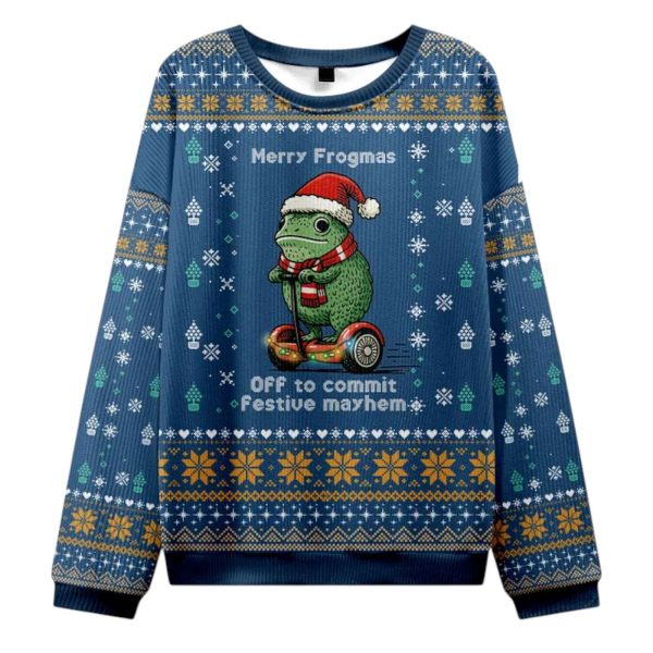 Merry Frogmas Off To Commit Festive Mayhem Christmas Ugly Sweater