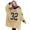 NO Saints Football Mathieu 32 Unisex Blanket Hoodie