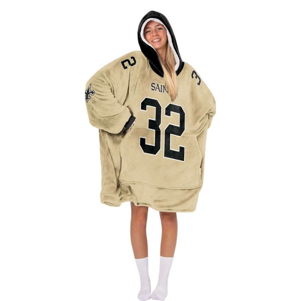 NO Saints Football Mathieu 32 Unisex Blanket Hoodie 3