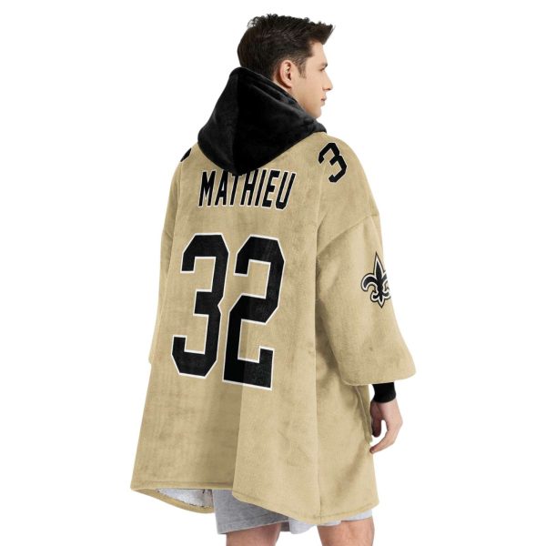 NO Saints Football Mathieu 32 Unisex Blanket Hoodie 4