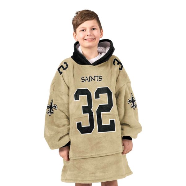 NO Saints Football Mathieu 32 Unisex Blanket Hoodie 5