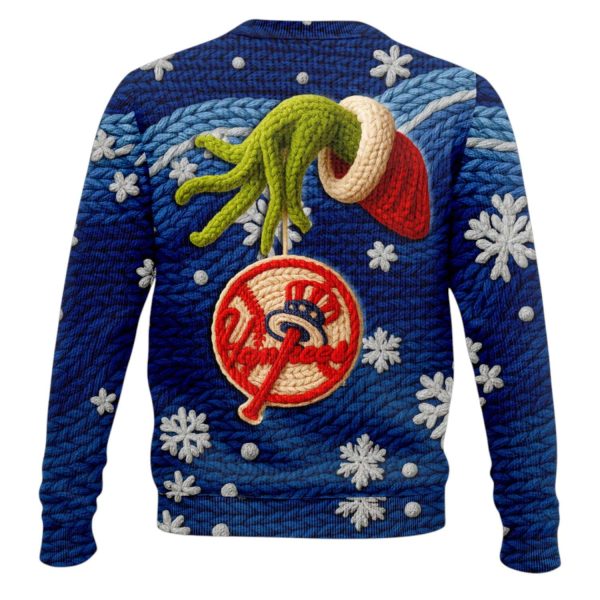 NY Yankees 125th Anniversary Grnch Ugly Christmas Sweater 2025
