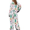 New York City Christmas Silky Satin Pajama Set For Women