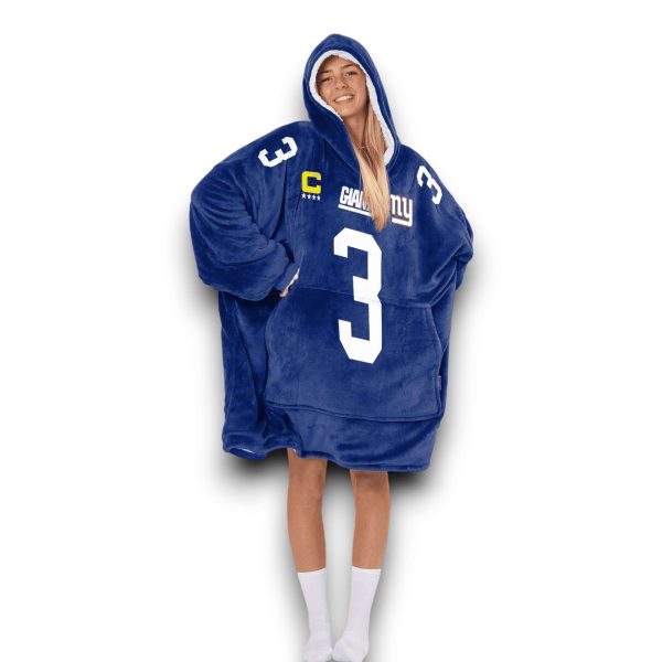 Ny Giants Wilson 3 Captain Football Unisex Blanket Hoodie