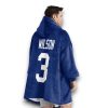 Ny Giants Wilson 3 Captain Football Unisex Blanket Hoodie