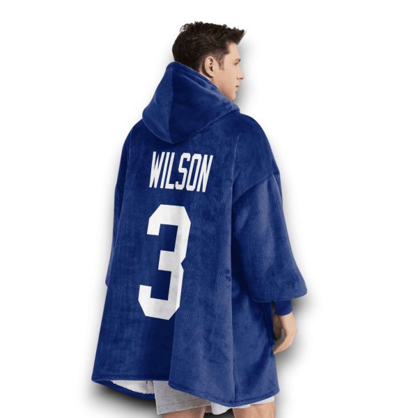 Ny Giants Wilson 3 Captain Football Unisex Blanket Hoodie