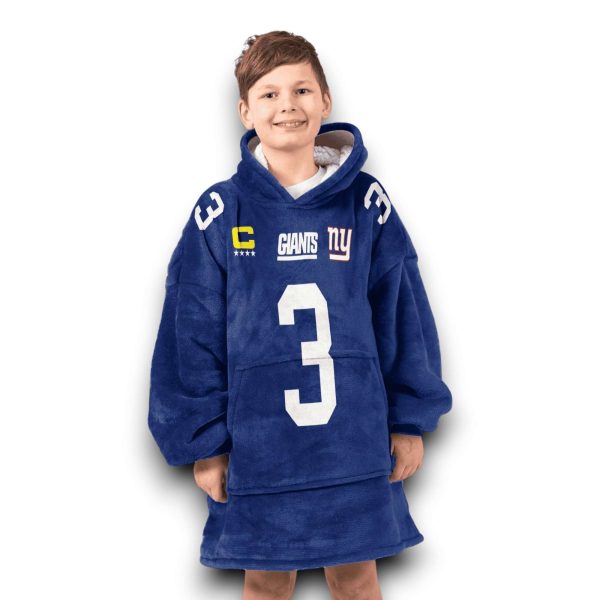 Ny Giants Wilson 3 Captain Football Unisex Blanket Hoodie