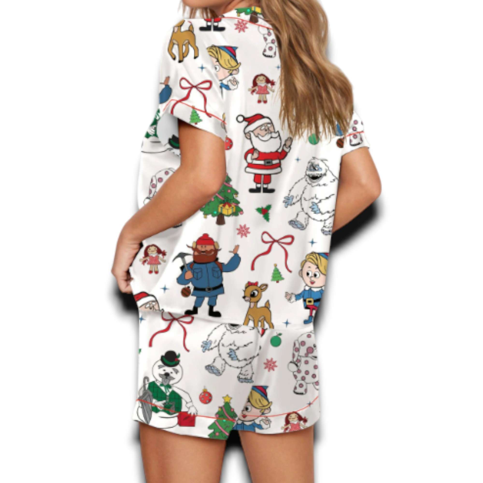 Rudolph The Red Nosed Reindeer Christmas Silky Satin Pajama Set 3 Rudolph The Red Nosed Reindeer Christmas Silky Satin Pajama Set