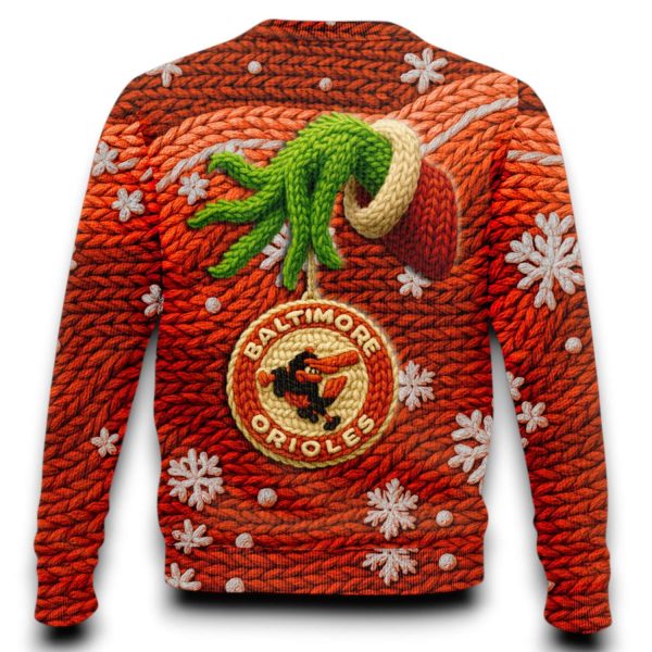 Orioles 125th Anniversary Grnch Ugly Christmas Sweater 2025