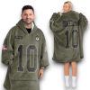 Packers Love 10 Olive Salute To Service Football Blanket Hoodie