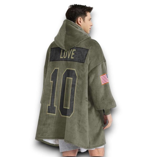 Packers Love 10 Olive Salute To Service Football Blanket Hoodie