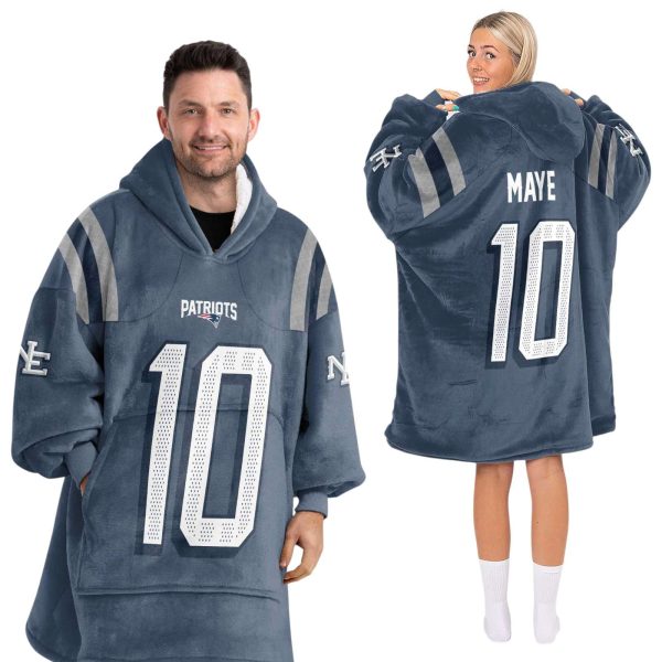 Patriots Football Maye 10 Unisex Blanket Hoodie 2