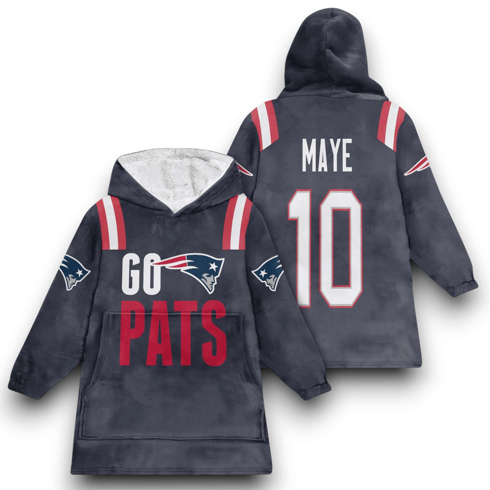 Patriots Go Pats Maye 10 Football Unisex Blanket Hoodie Patriots Go Pats Maye 10 Football Unisex Blanket Hoodie
