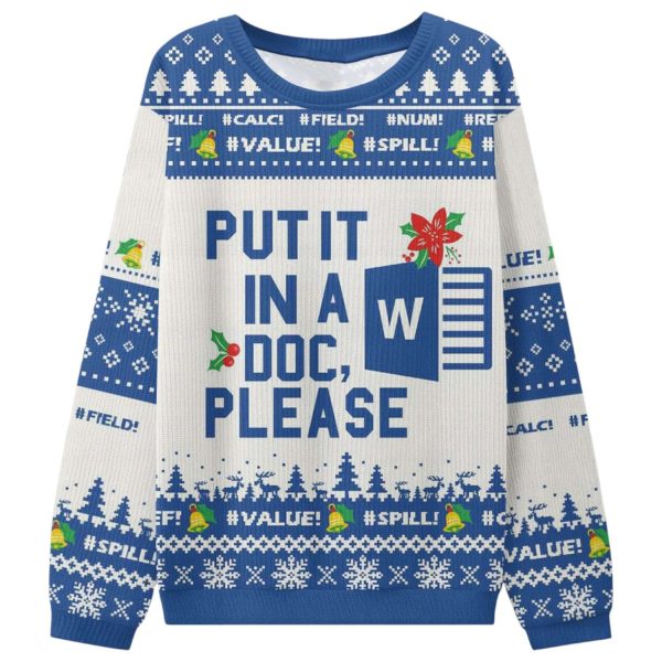Put It In A Doc Please Ugly Christmas Sweater