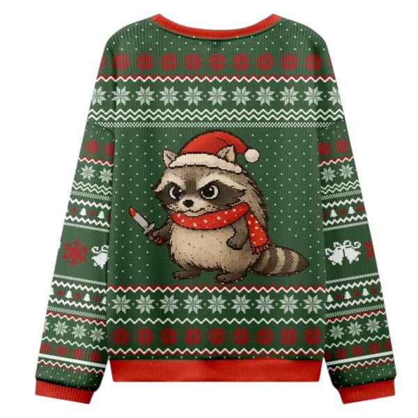 Raccoons I Require Snacks Christmas Ugly Sweater 2025