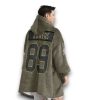 Raiders Bowers 89 Olive Salute To Service Football Blanket Hoodie