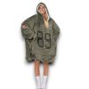 Raiders Bowers 89 Olive Salute To Service Football Blanket Hoodie