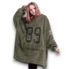 Raiders Bowers 89 Olive Salute To Service Football Blanket Hoodie