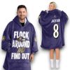 Ravens Flock Around And Find Out Jackson 8 Football Unisex Blanket Hoodie