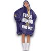 Ravens Flock Around And Find Out Jackson 8 Football Unisex Blanket Hoodie