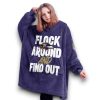 Ravens Flock Around And Find Out Jackson 8 Football Unisex Blanket Hoodie