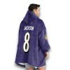 Ravens Jackson 8 Charm City Football Unisex Blanket Hoodie