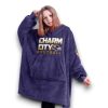 Ravens Jackson 8 Charm City Football Unisex Blanket Hoodie