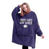 Ravens Jackson 8 Nobody Cares Work Harder Football Unisex Blanket Hoodie