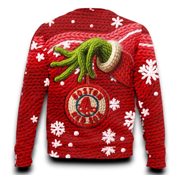 Red Sox 125th Anniversary Grnch Ugly Christmas Sweater 2025