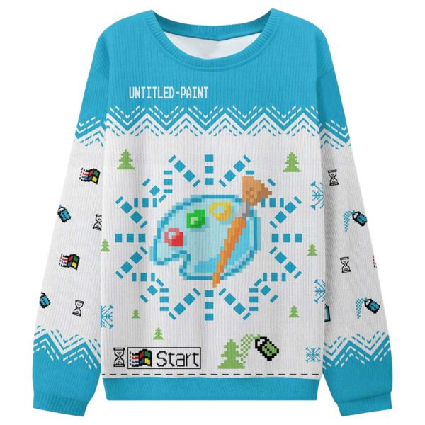 Retro Untitled Paint Program Ugly Christmas Sweater 2025